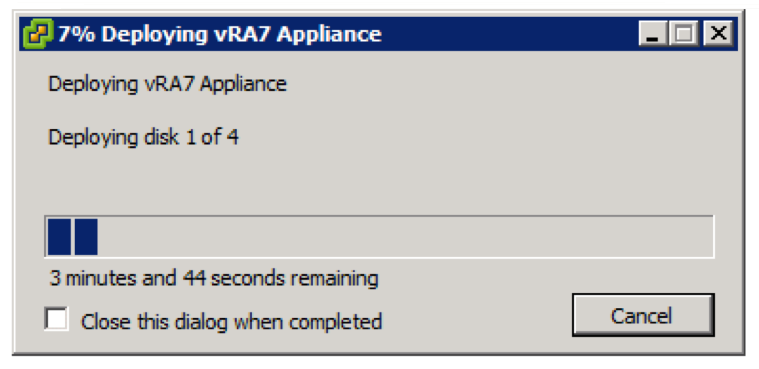 Deploy OVF Template Deploying
