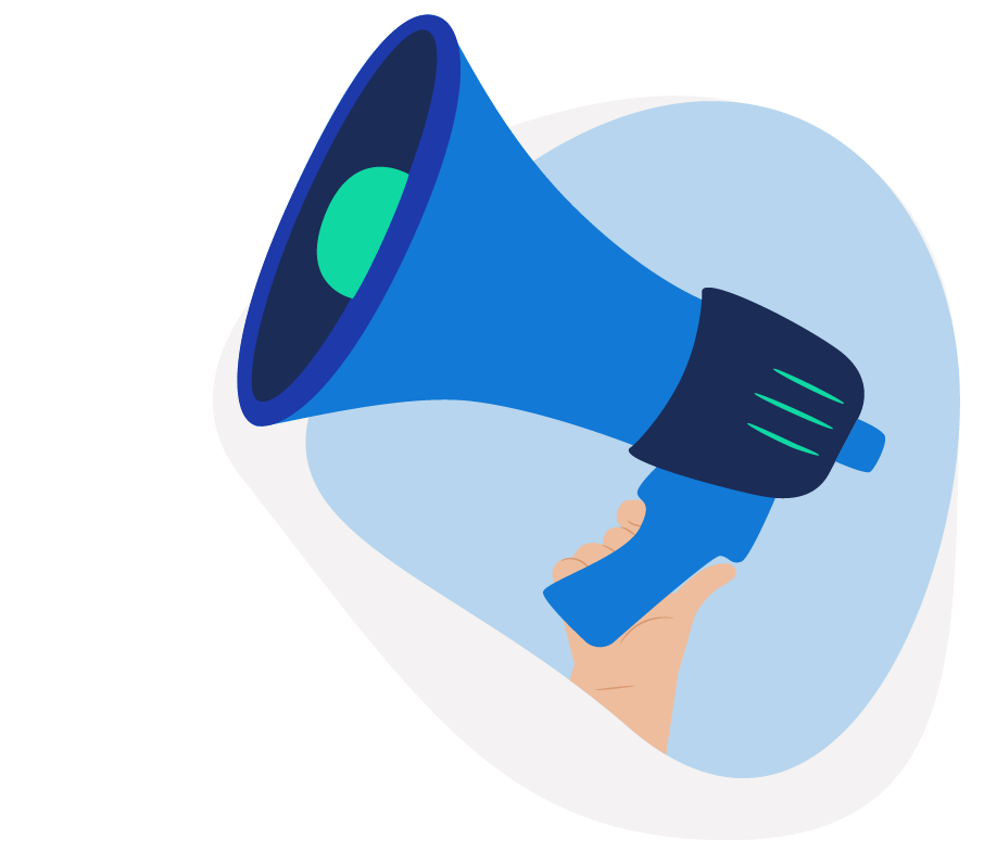 Websitegrafik_Megaphone - gray - flow back